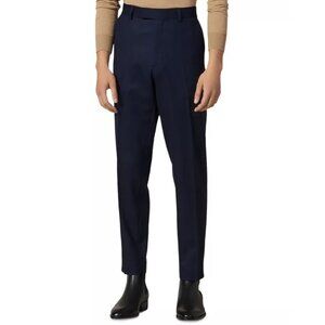 NEW Sandro Notch Flannel 120's Slim Fit Wool Suit Pants Navy / Marine